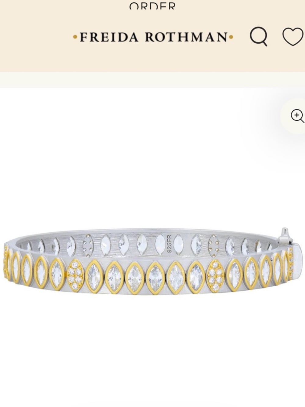 Freida ROTHMAN Blossoming Brilliance Hinged Bangle Bracelet